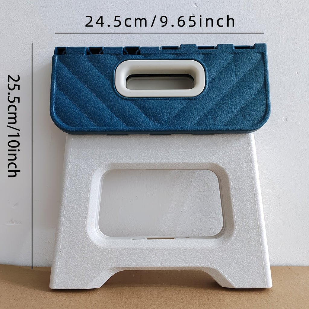 Blue Square Folding Stool, 661.39LB Thick Plastic, Portable & Lightweight, Expandable Storage, High Load-Bearing Capacity, No Battery Needed, for Outdoor Camping & Home Use