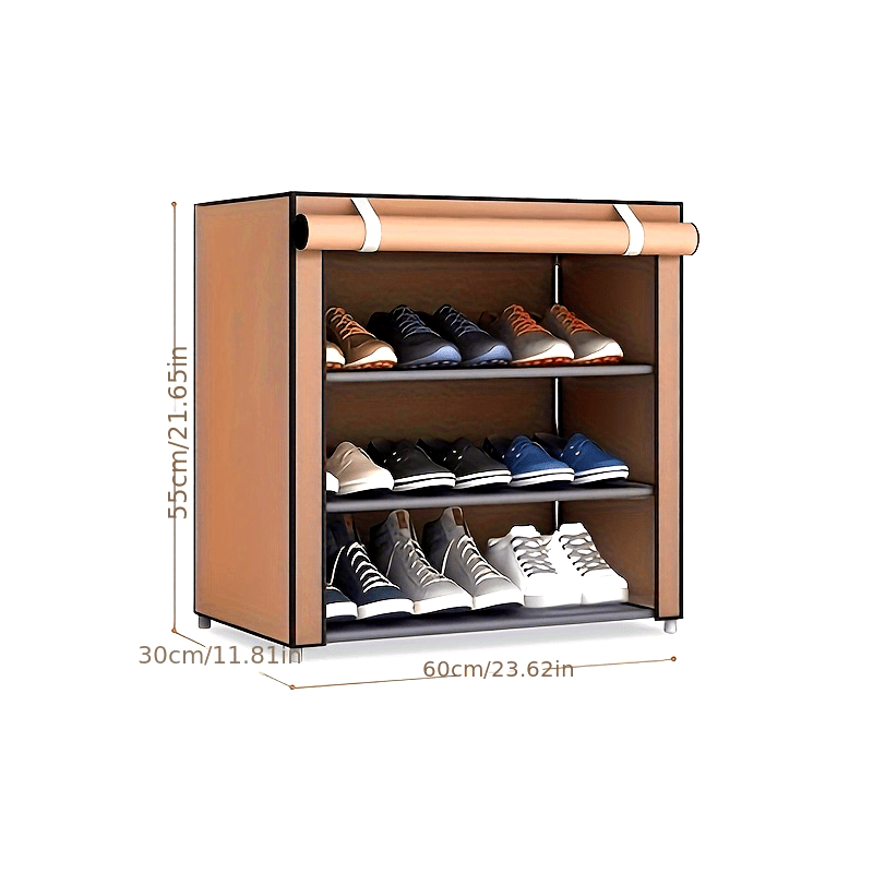 Multi-Layer Canvas Shoe Organizer with Lid - Detachable, Dustproof Boot Storage Cabinet for Home Organization, Shoe Rack, Independent