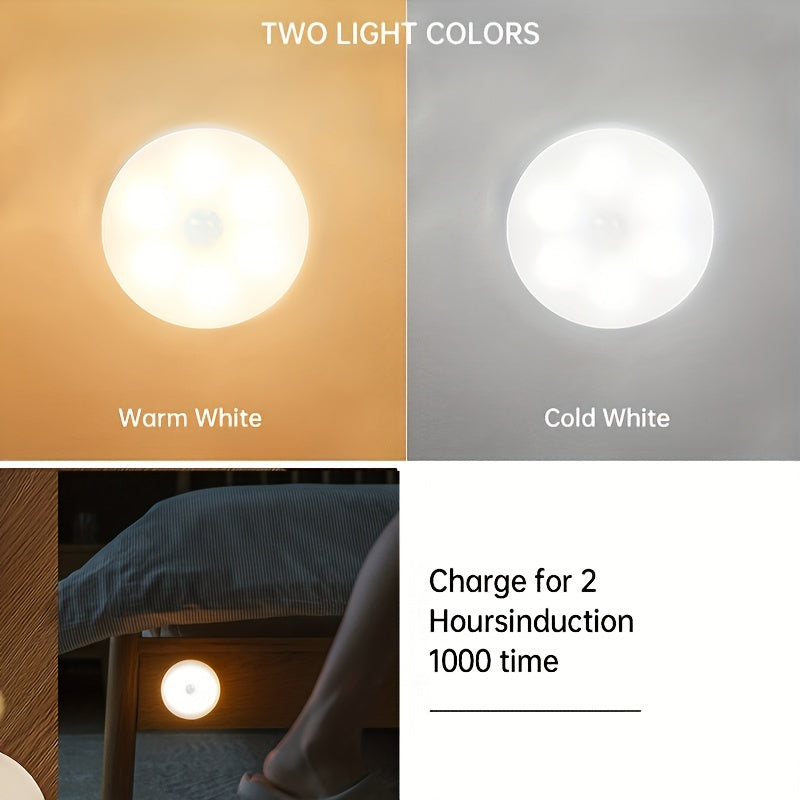 1pc Intelligent Human Sensing Lamp, Desk Lamp, Body Induction Staircase Lamp, Creative Gift, LED Bedside Lamp, Bedroom Home Lamp, USB Charging Night Lamp, Student Dormitory Bookshelf Lamp