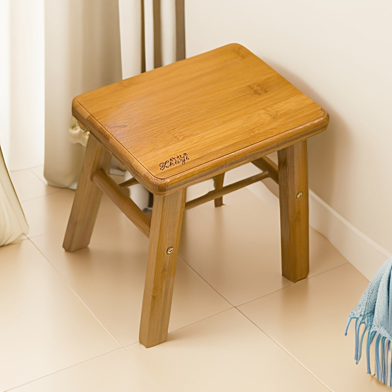 Multifunctional Bamboo Stool - Non-Slip, Suitable for Shower, Flower Placement and Shoe Changing - Ideal Choice for Home, Living Room, Bedroom, Mini Plants, Rectangular Steps, Vanity Seat, Requires Hammer and Screwdriver Installation (Tools Not Included)