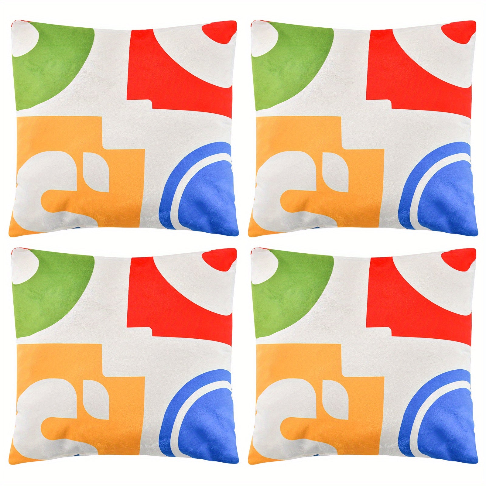 Maxmass Ensemble de 4 Coussins Carr¨¦s en Velours Amovibles et Lavables, Rouge 18\