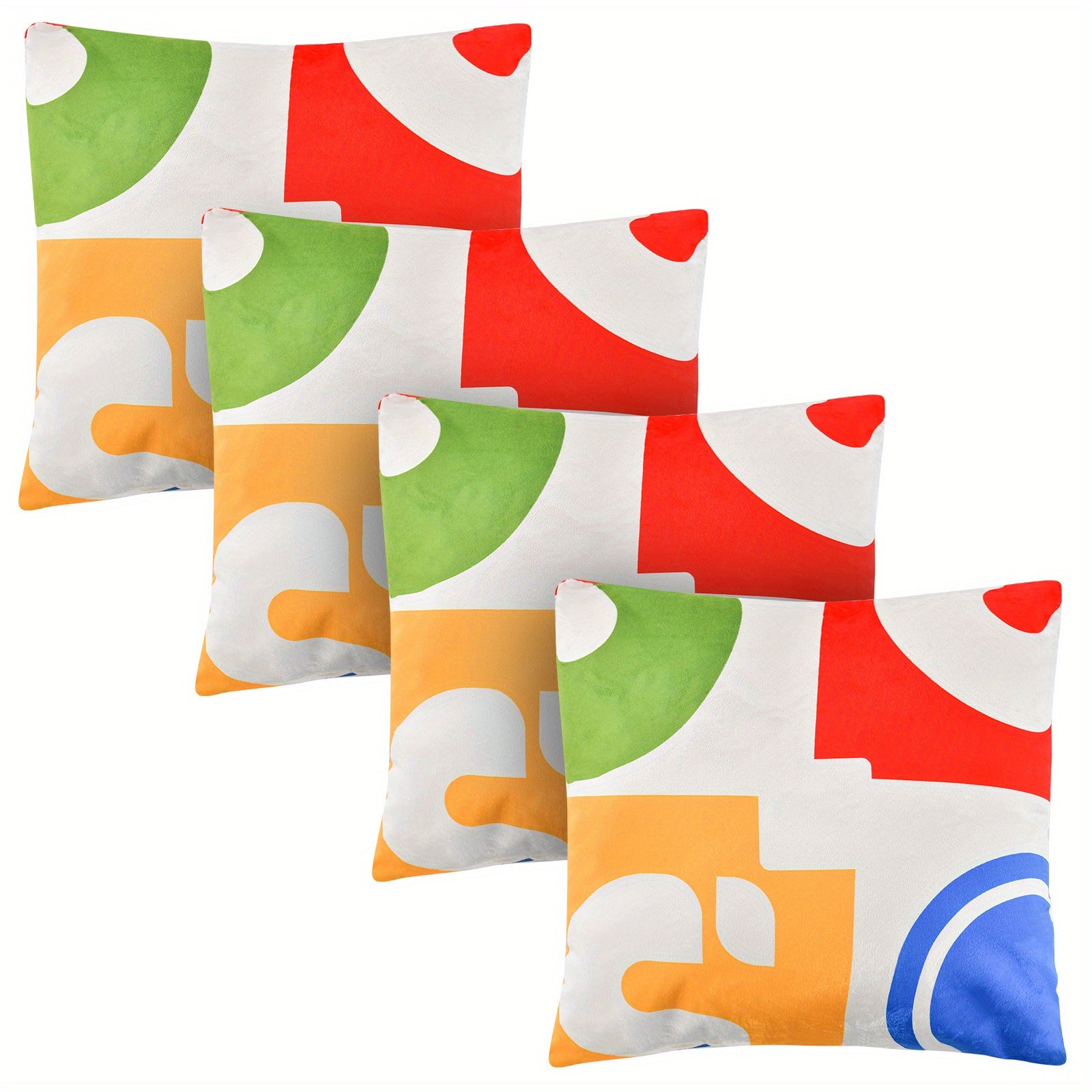 Maxmass Ensemble de 4 Coussins Carr¨¦s en Velours Amovibles et Lavables, Rouge 18\