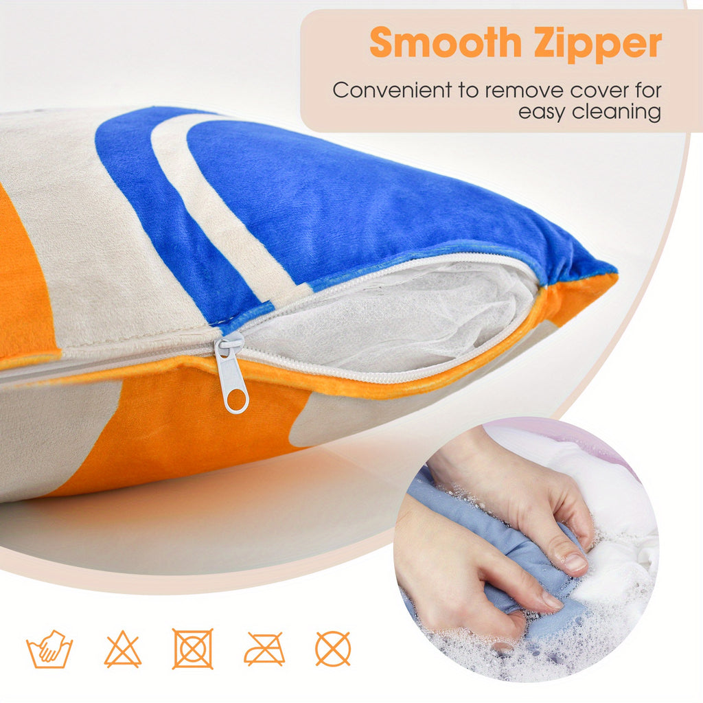 Maxmass Ensemble de 4 Coussins Carr¨¦s en Velours Amovibles et Lavables, Rouge 18\