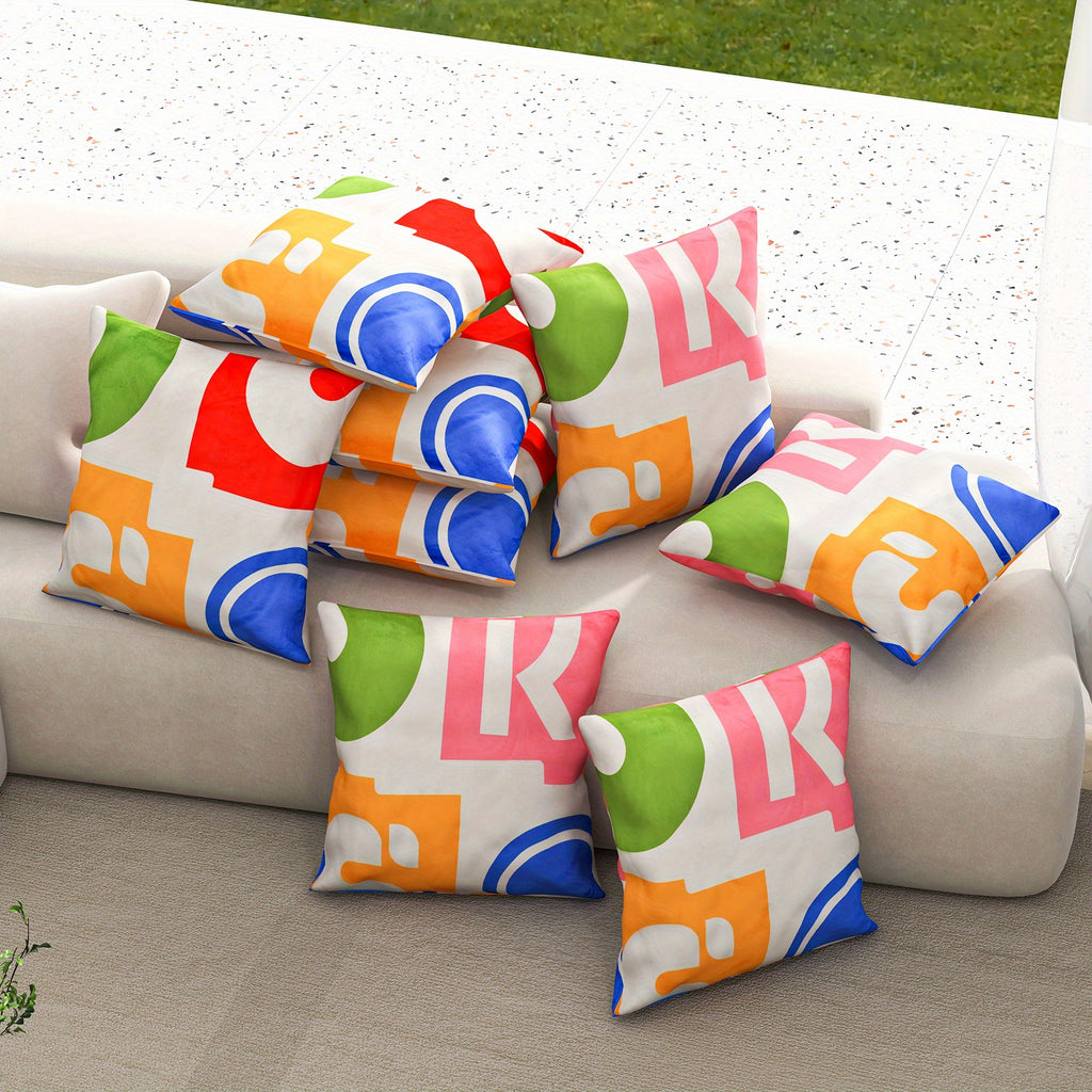 Maxmass Ensemble de 4 Coussins Carr¨¦s en Velours Amovibles et Lavables, Rouge 18\