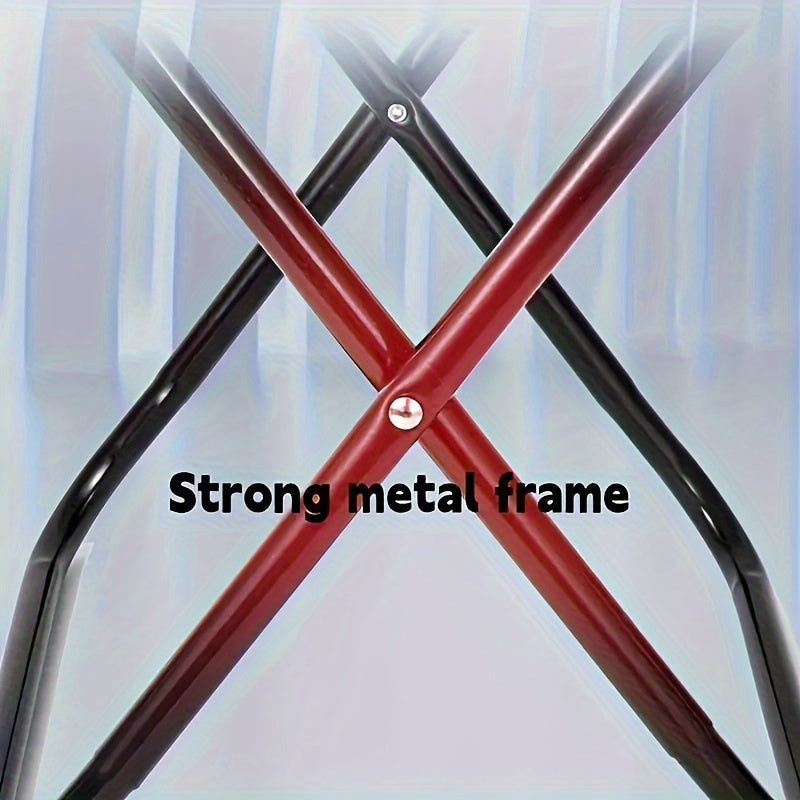 1pc Stainless Steel Square Folding Stool - Compact Lightweight Portable Quick-Fold Design, No Battery Needed, Durable Rust-Resistant for Travel Camping Fishing Outdoor Activities (Black), Camping Gear, Sleek Metal Finish, Sturdy Construction