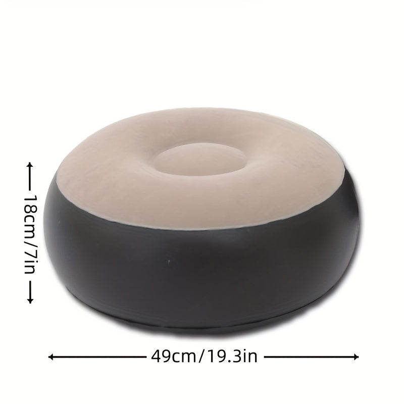 Portable Inflatable Round Stool - Foldable, Multi-Use for Outdoor Leisure, Shoe Changing & Makeup - Durable PVC Material