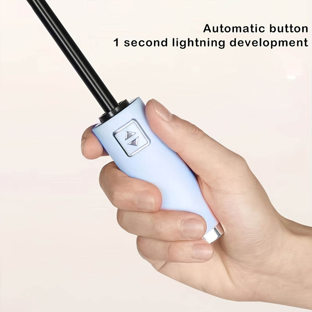 1pc Parapluie Pliant Automatique Xiaomi, Cadre en Fer ¨¤ 10 Brides, Auvent en Tissu 190T, Coupe-Vent, Protection UV, Ouverture\u002FFermeture en Un Clic, Parapluie de Voyage Portable avec Poign¨¦e en Plastique