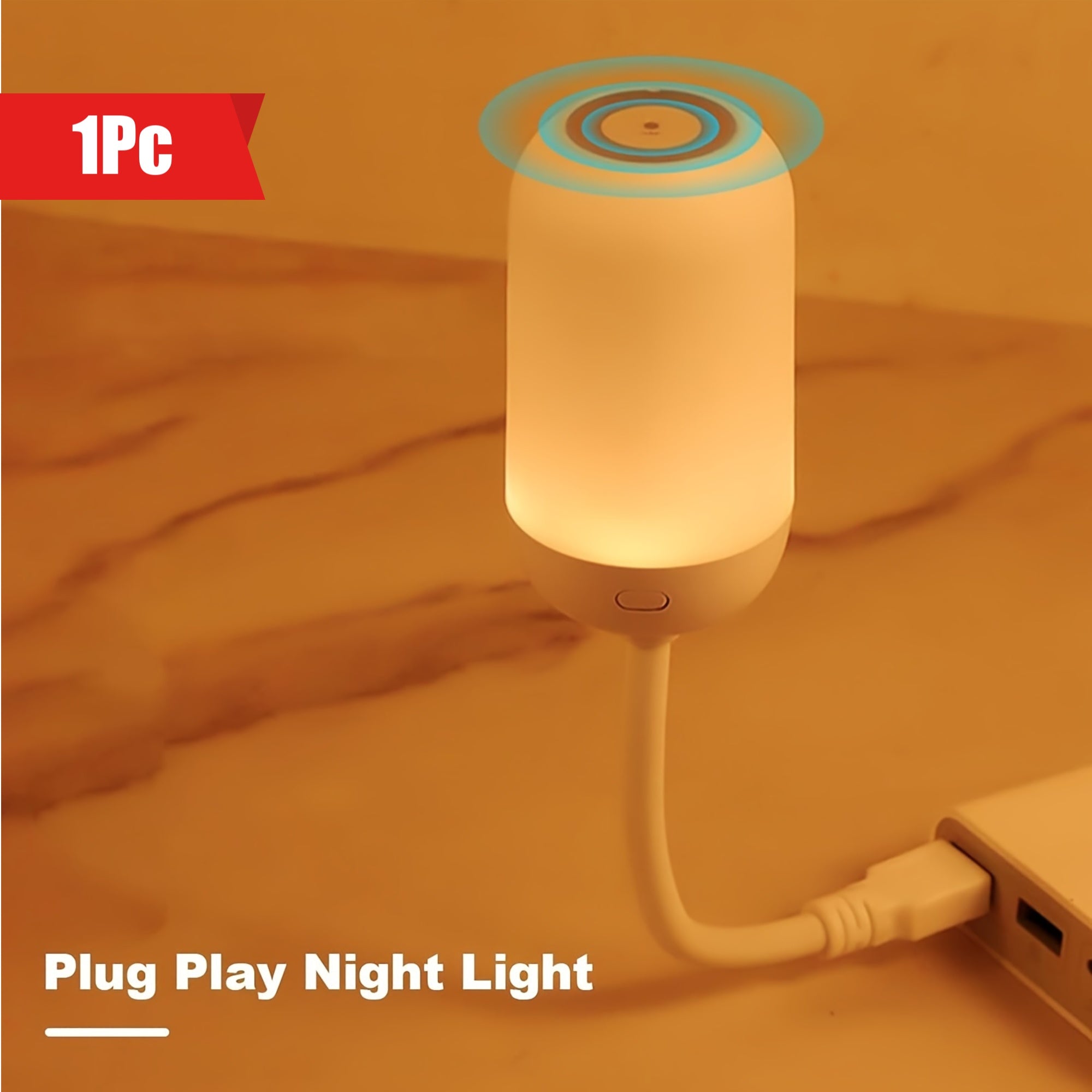 1pc Touch-Controlled Dimmable LED Night Light, USB Powered Eye-Caring Desk & Wall Lamp, PVC Material, 3 Color Temperatures for Home Use