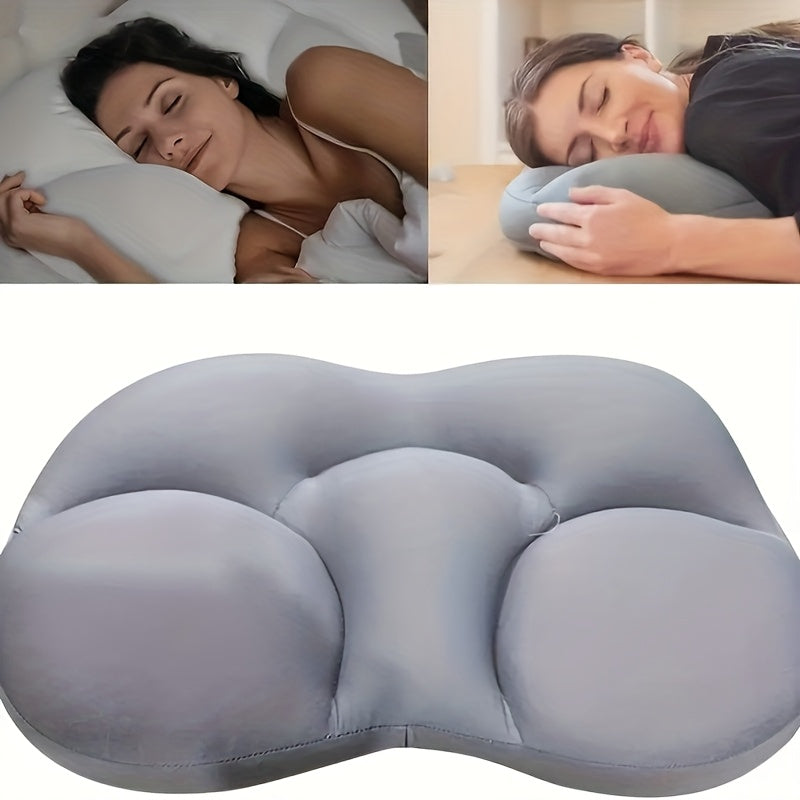 1pi¨¨ce Oreiller de sommeil ergonomique 3D en forme d'?uf - Polyester fibre de fermet¨¦ moyenne, soutien de cou portable pour les dormeurs sur le c?t¨¦ et sur le dos, rembour¨¦ en mousse, facile ¨¤ entretenir, coussin de voyage l¨¦ger