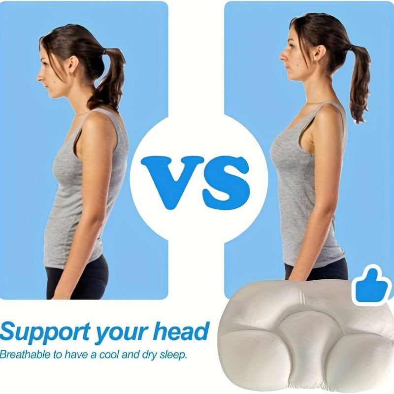 1pi¨¨ce Oreiller de sommeil ergonomique 3D en forme d'?uf - Polyester fibre de fermet¨¦ moyenne, soutien de cou portable pour les dormeurs sur le c?t¨¦ et sur le dos, rembour¨¦ en mousse, facile ¨¤ entretenir, coussin de voyage l¨¦ger