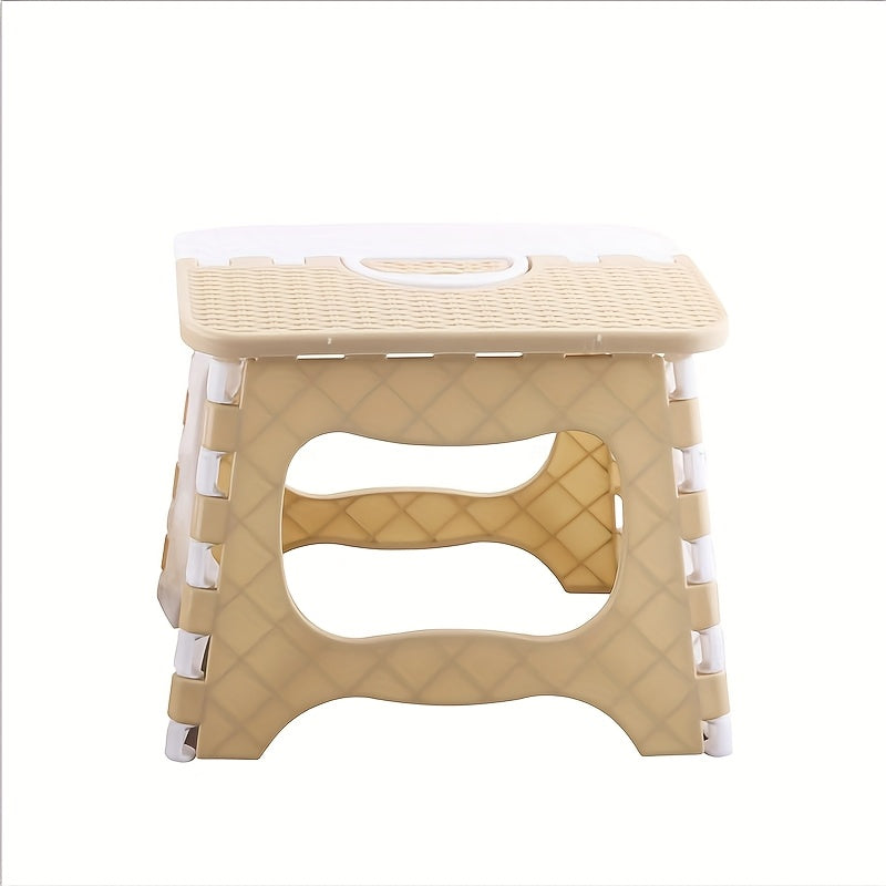 Portable Foldable Plastic Step Stool - Lightweight Durable Green Step Stool for Youngsters Adults, Indoor Outdoor Use, Compact Foldable Design with Ergonomic Handles, Portable Step Stool | Foldable Stool | Durable Plastic Stool