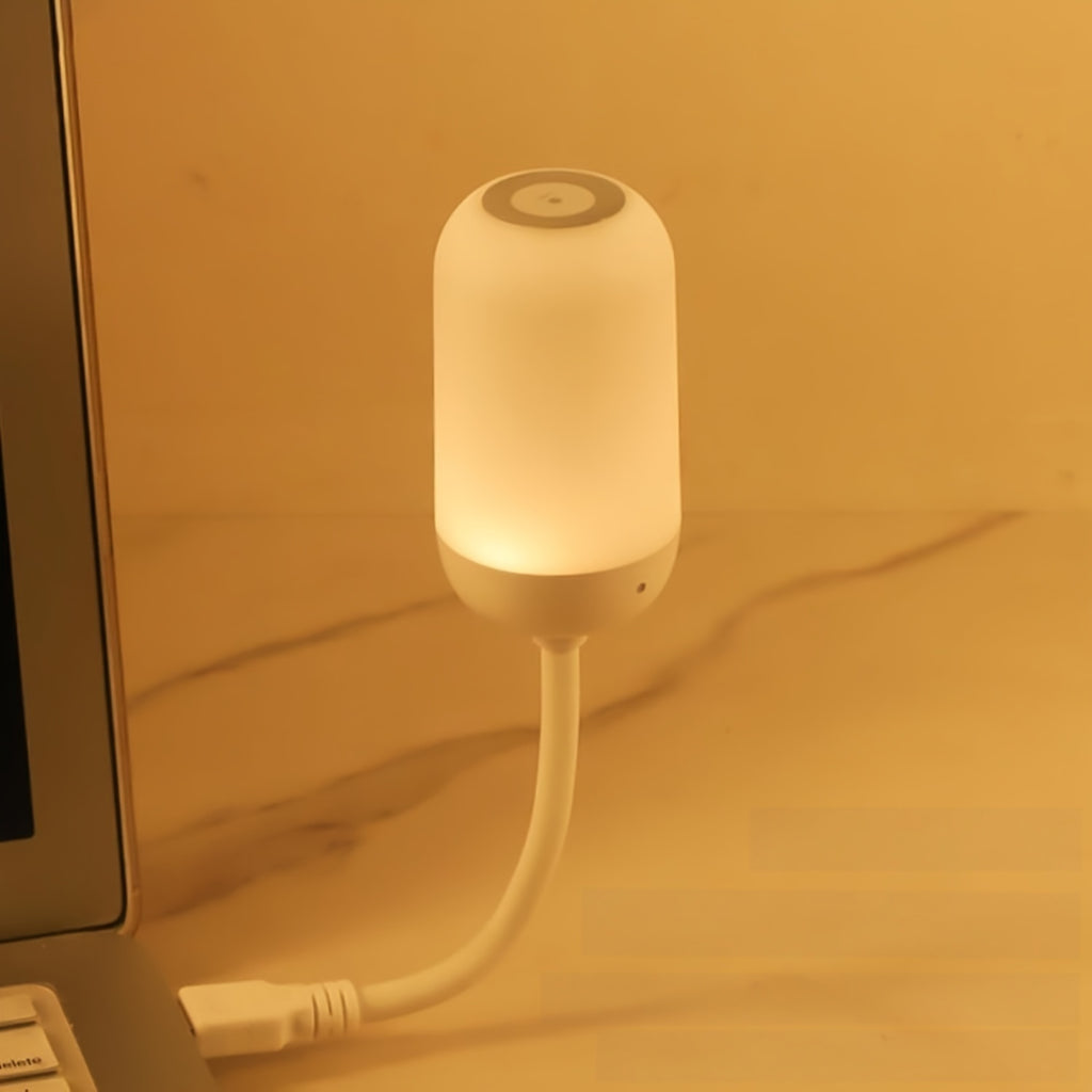 1pc Touch-Controlled Dimmable LED Night Light, USB Powered Eye-Caring Desk & Wall Lamp, PVC Material, 3 Color Temperatures for Home Use