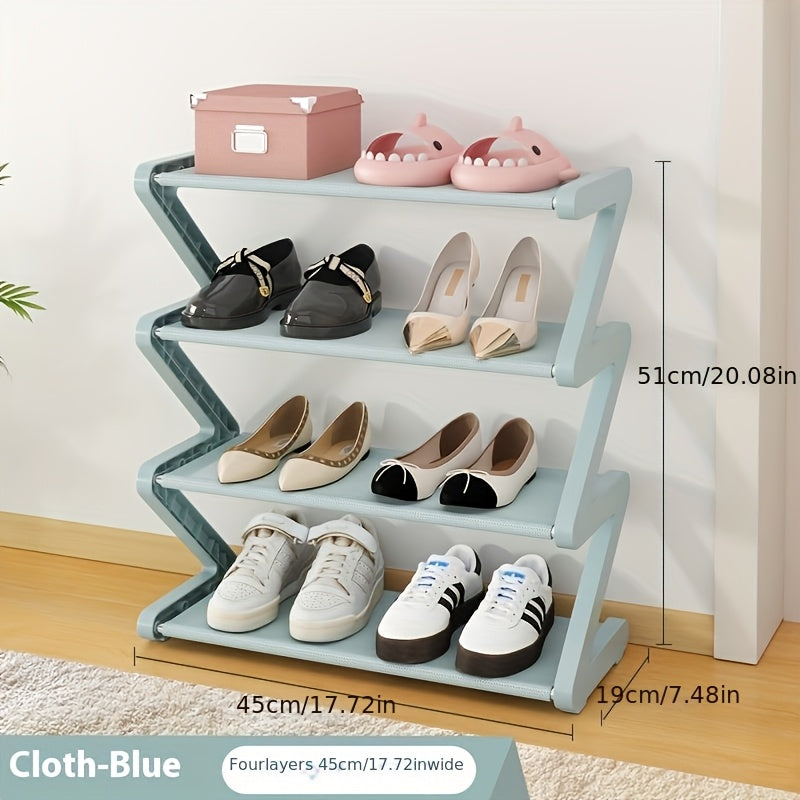 4-Tier Z-Shaped Shoe Rack ¨C Space-Saving, Multi-Layer Storage Organizer for Bathroom, Dorm, or Small Apartment ¨C Easy Assembly, Under 27\