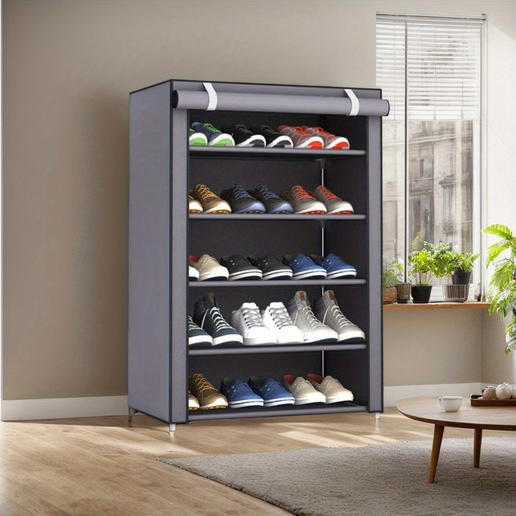 1pc Modern Metal Shoe Rack Organizer - Multipurpose, Rectangle, Dustproof, Breathable, Non-Waterproof, Space-Saving with Ample Shelving for Home Organization, Box,Cabinet,Rack for Outdoor Storage