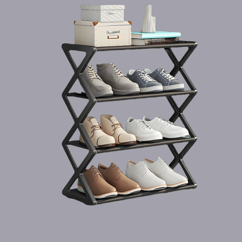 1pc Simple Shoe Rack - Easy Assembly Space-Saving Shoe Organizer with Multiple Compartments, Durable Plastic Shoe Storage for Home, Dorm, Entryway - Casual Style Shoe Cabinet