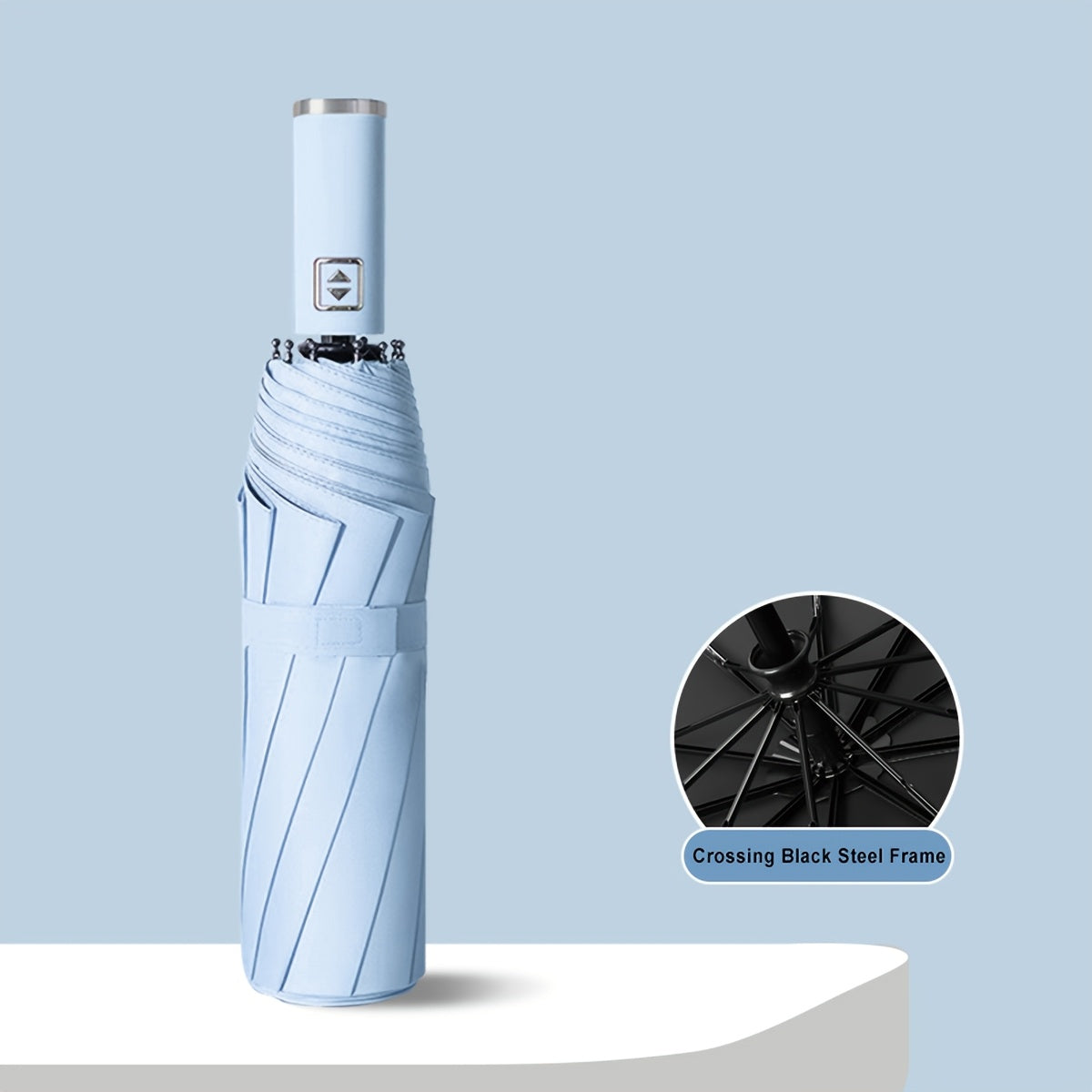 1pc Parapluie Pliant Automatique Xiaomi, Cadre en Fer ¨¤ 10 Brides, Auvent en Tissu 190T, Coupe-Vent, Protection UV, Ouverture\u002FFermeture en Un Clic, Parapluie de Voyage Portable avec Poign¨¦e en Plastique