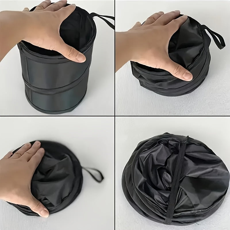 1pc Portable Foldable Trash Can - Durable Polyamide Material, Leak-Proof Design, Hangable for Vehicles, Homes, Offices - Essential for Travel and Camping, Office Trash Can