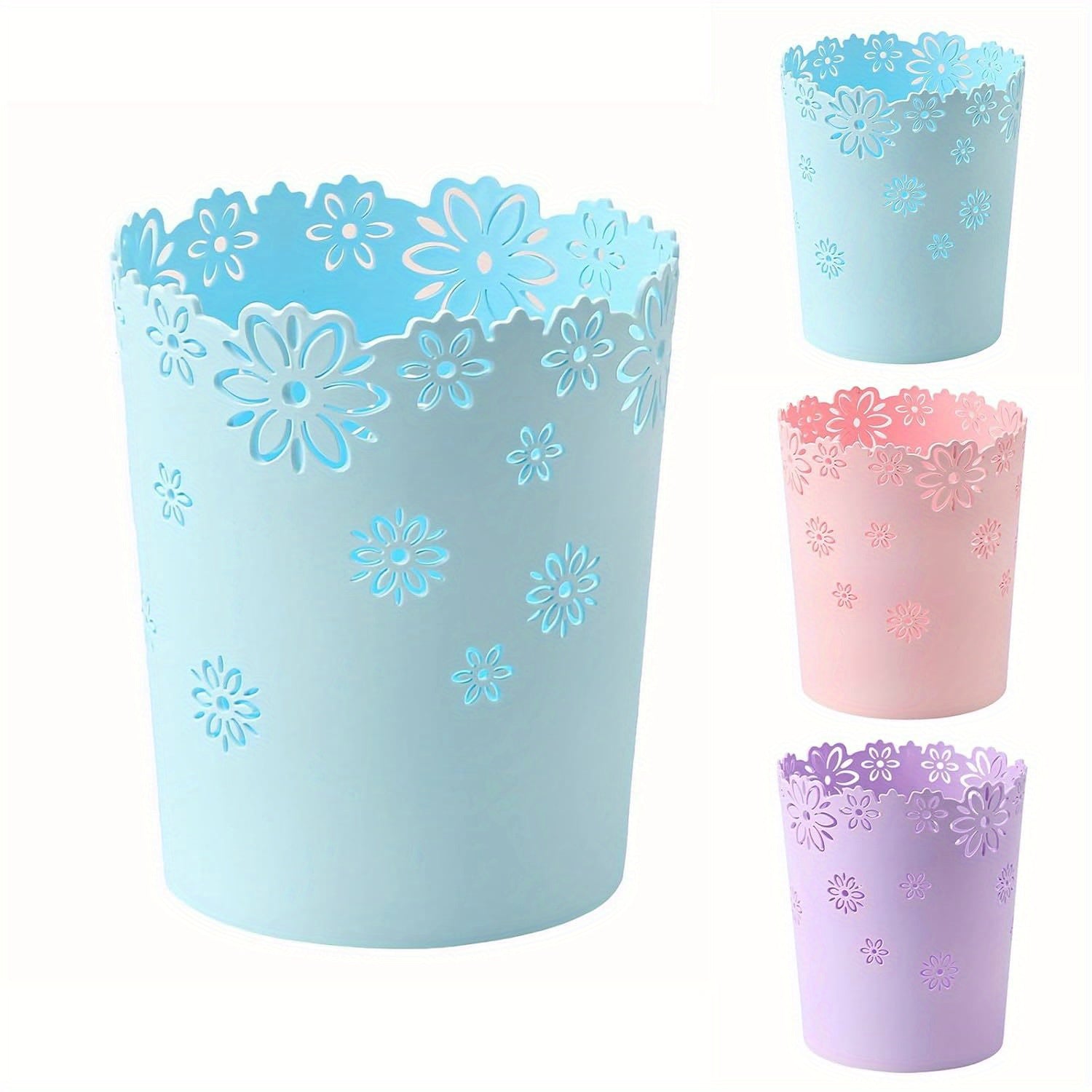 1pc Mini Wastebasket Small Trash can Office Plastic Garbage Can for Bathroom Vanity, Desktop, Office or Rooms