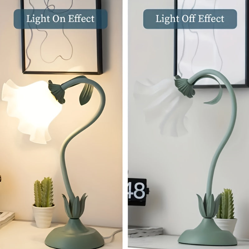 Green Flower Lamp, Flower-shaped Lighting Fixture, Mother's Day Gift, Holiday Gift, Birthday Gift, Suitable for Bedroom, Living Room, Dormitory, Restaurant and other Scenes, Cute Exquisite Light, Warm Romantic, Home Atmosphere Sensing Lamp, ins Style