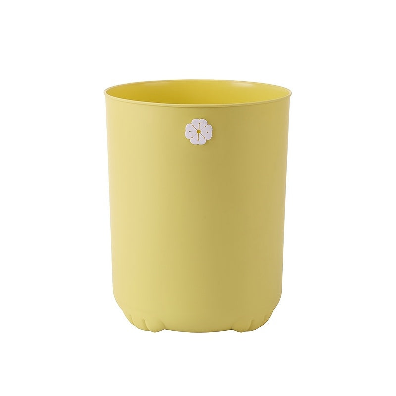 1pc Mini Desktop Trash Can Open-Top Plastic Office Wastebasket - Cylindrical Shape for Home and Office Use