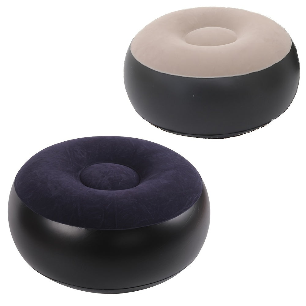 Portable Inflatable Round Stool - Foldable, Multi-Use for Outdoor Leisure, Shoe Changing & Makeup - Durable PVC Material