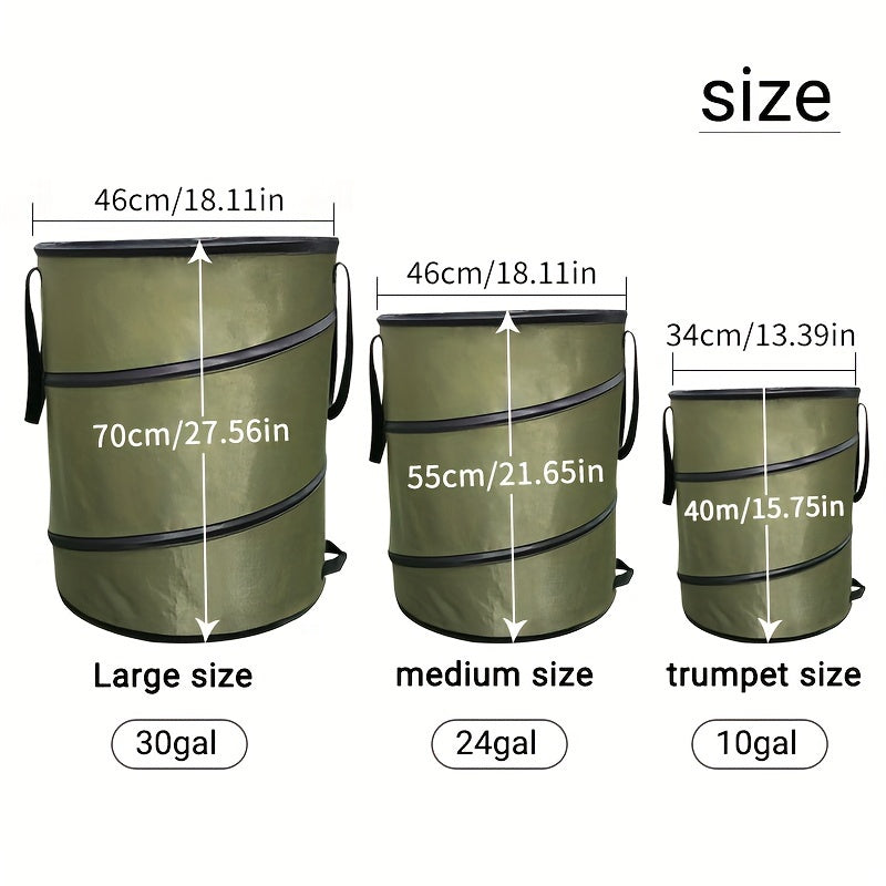 Car mounted pop-up trash bin, outdoor camping folding trash bin, leak proof Oxford cloth handle bin, portable camping picnic storage bin, large folding bag, garbage bag