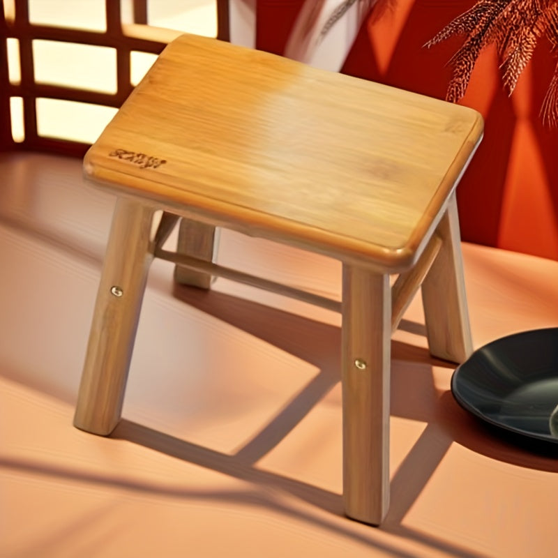 Multifunctional Bamboo Stool - Non-Slip, Suitable for Shower, Flower Placement and Shoe Changing - Ideal Choice for Home, Living Room, Bedroom, Mini Plants, Rectangular Steps, Vanity Seat, Requires Hammer and Screwdriver Installation (Tools Not Included)