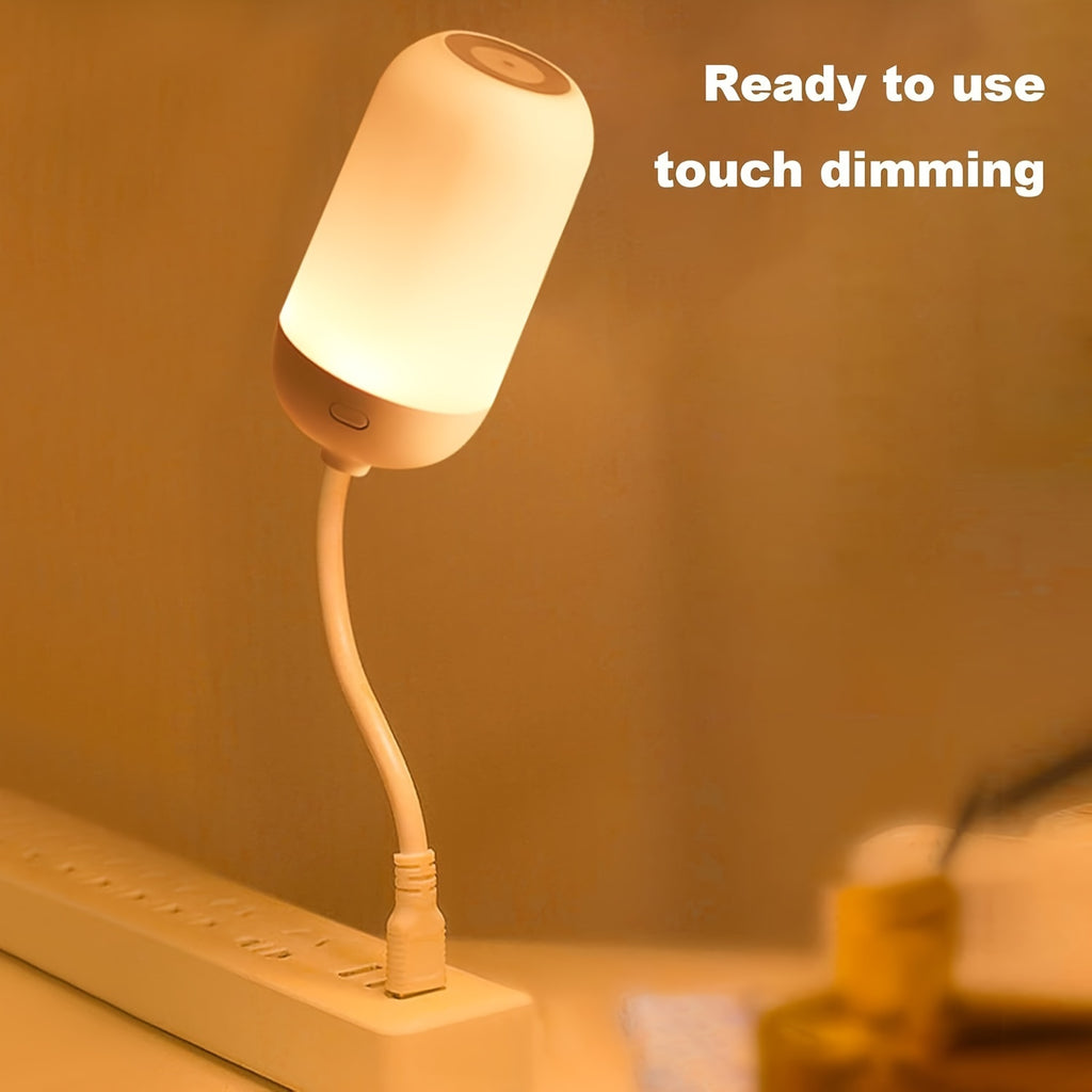 1pc Touch-Controlled Dimmable LED Night Light, USB Powered Eye-Caring Desk & Wall Lamp, PVC Material, 3 Color Temperatures for Home Use