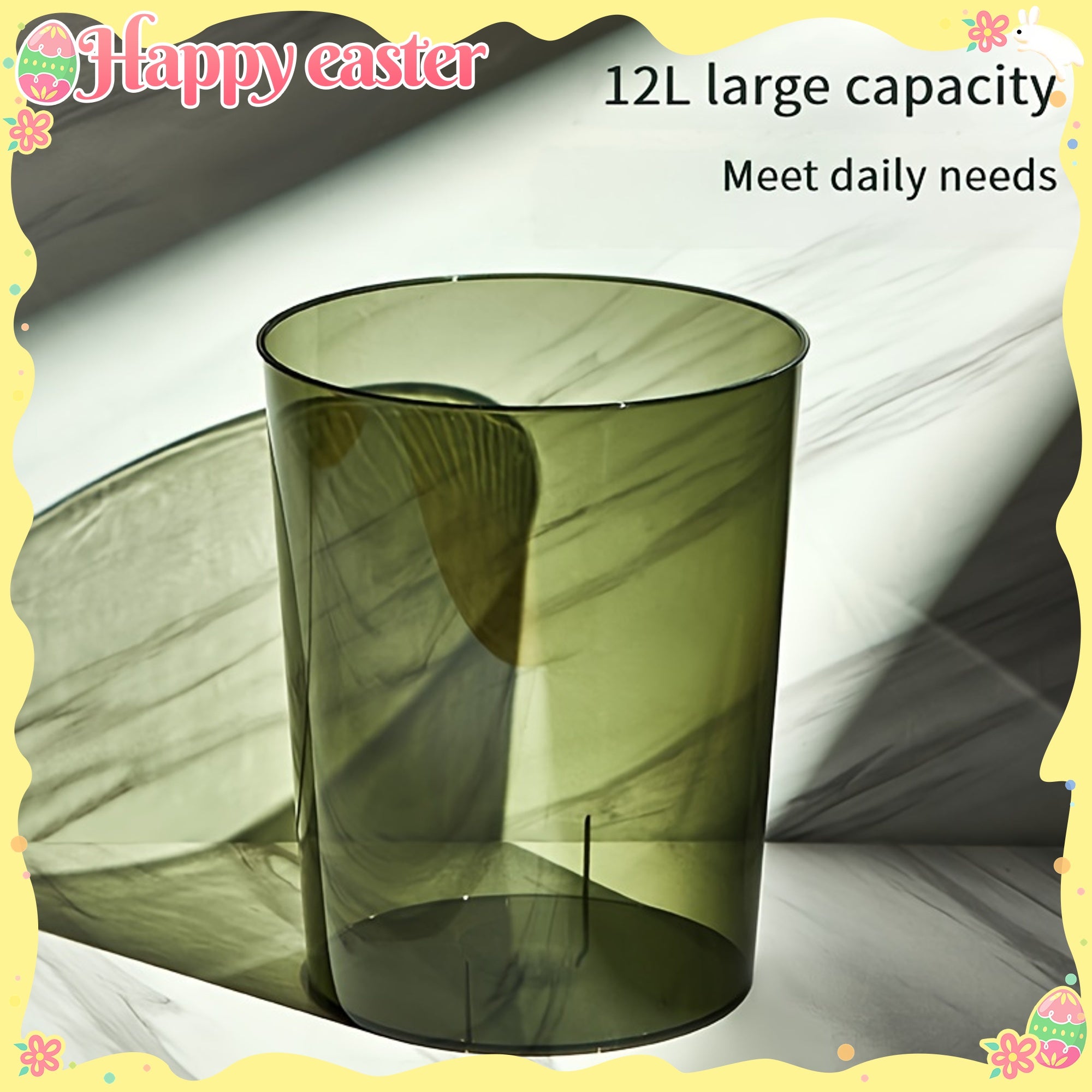 A 3.17gal Minimalist Car Trash Can That Can Also Serve As a Party Ice Bucket Or a Flower Pot. It Has a Large Capacity And Is Suitable for Various Settings Like Home And Office.