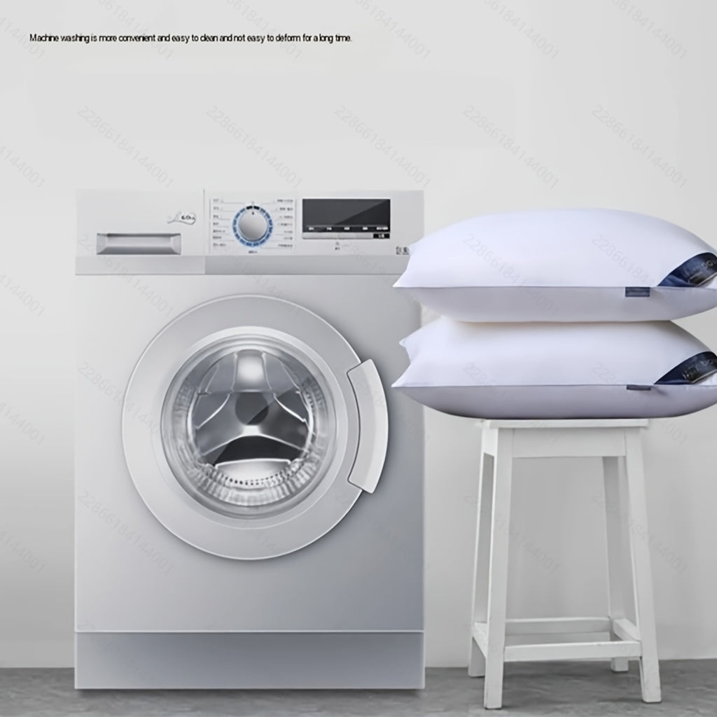 2 oreillers de luxe pour coussin de style h?tel 950g\u002F©O - Doux, confortable, aide au sommeil non collapsible, cadeau id¨¦al pour la maison, blanc avec ¨¦tiquette bleue, oreiller confortable | Design ¨¦l¨¦gant de l'¨¦tiquette | Tissu durable