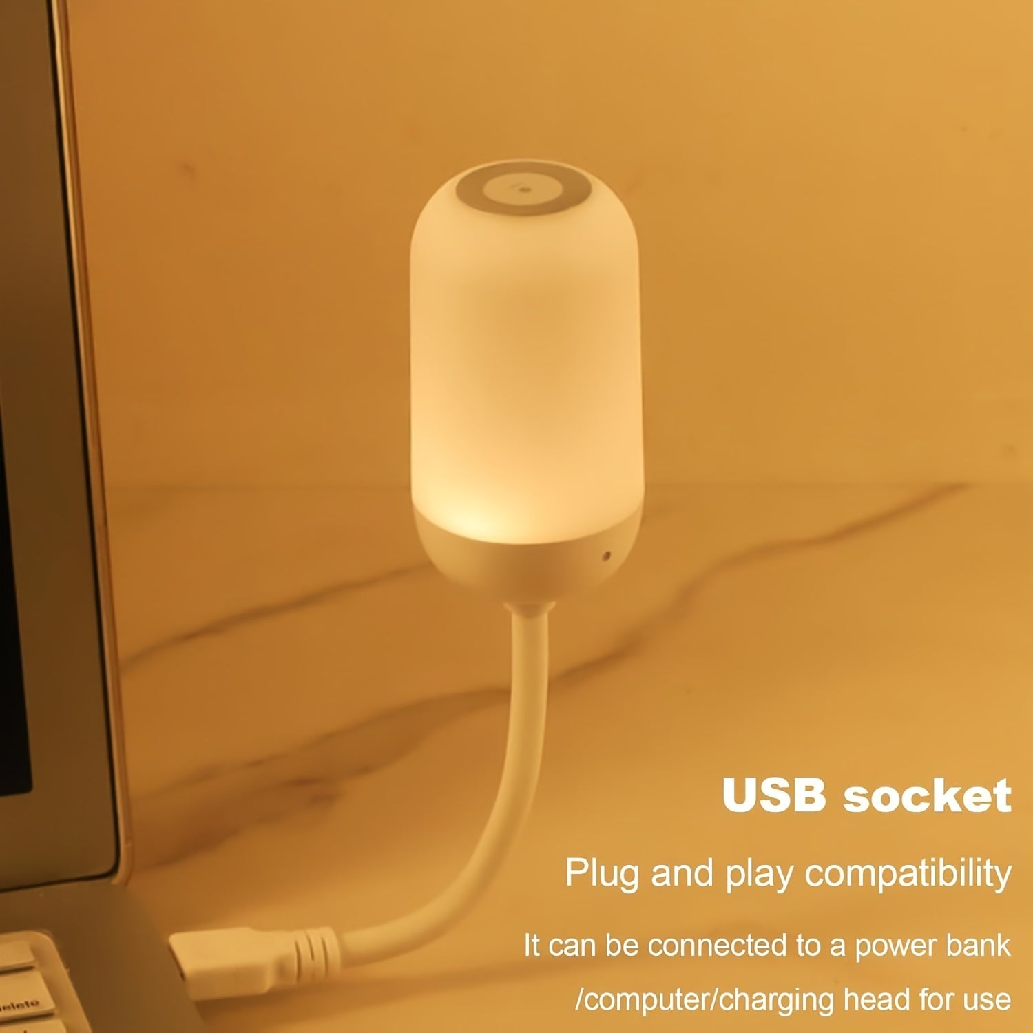 1pc Touch-Controlled Dimmable LED Night Light, USB Powered Eye-Caring Desk & Wall Lamp, PVC Material, 3 Color Temperatures for Home Use