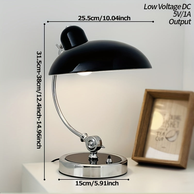 Minimalist and fashionable office desk lamp with creative ironwork, featuring exquisite black or white paint finish, serving as an artistic decorative ambiance table lamp, complete with a bulb.