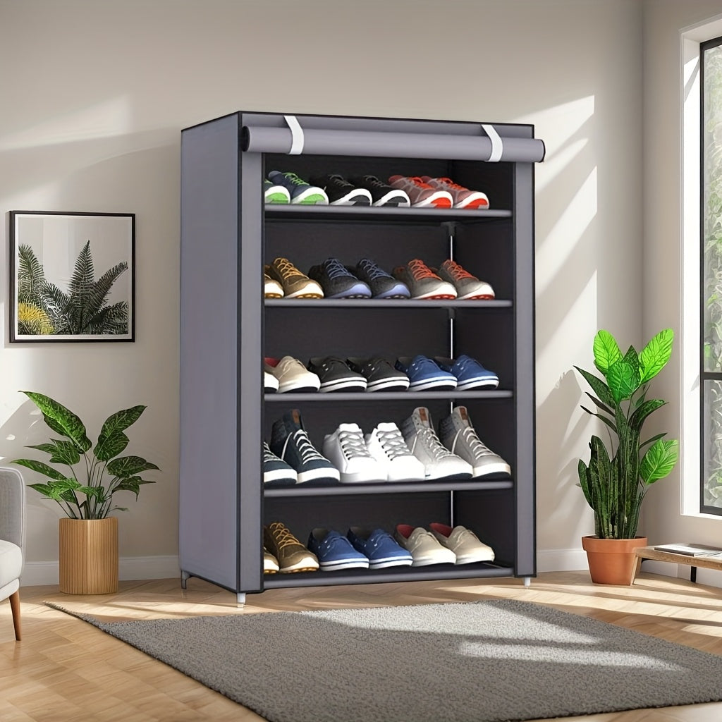 1pc Modern Metal Shoe Rack Organizer - Multipurpose, Rectangle, Dustproof, Breathable, Non-Waterproof, Space-Saving with Ample Shelving for Home Organization, Box,Cabinet,Rack for Outdoor Storage