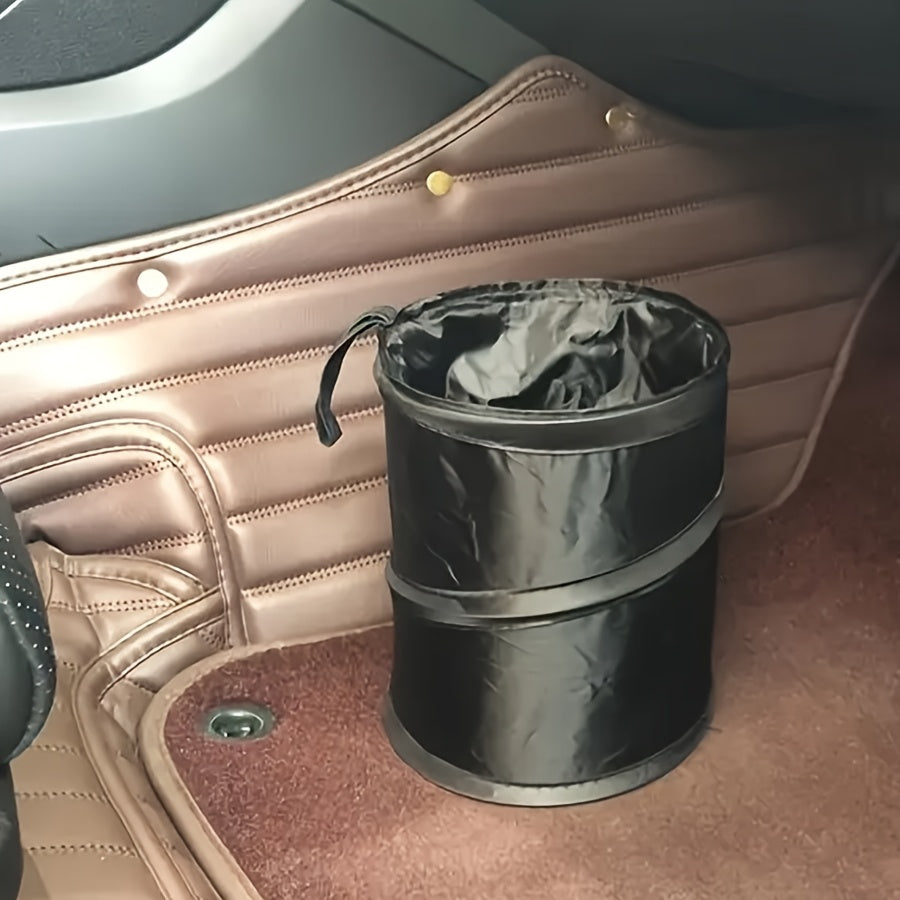 1PC Portable Folding Trash Can - Durable Polyamide Material, Leakproof, Hangable Design for Cars, Home, Office - Essential for Travel and Camping